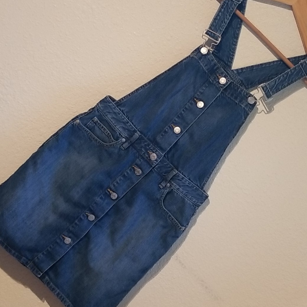 Gap denim overall dress small